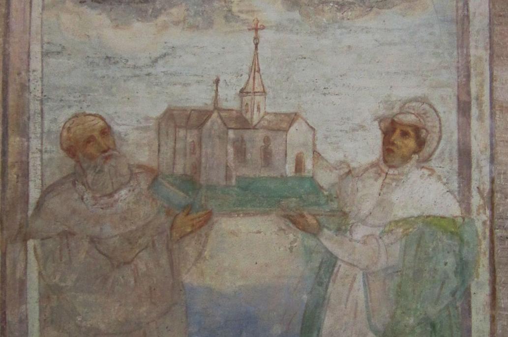 Friedrich I. von Schwaben und Agnes von Waiblingen in der Lorcher Klosterkirche